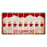 Colorado White|Red Mountains Cut License Plate Strips (Set of 8) Coffee Mug