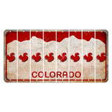 Colorado White|Red Mountains Cut License Plate Strips (Set of 8) Squirrel