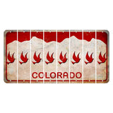 Colorado White|Red Mountains Cut License Plate Strips (Set of 8) Dove
