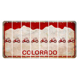 Colorado White|Red Mountains Cut License Plate Strips (Set of 8) Tractor