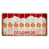 Colorado White|Red Mountains Cut License Plate Strips (Set of 8) Peach