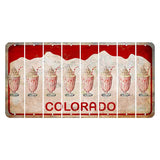 Colorado White|Red Mountains Cut License Plate Strips (Set of 8) Milkshake