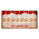 Colorado White|Red Mountains Cut License Plate Strips (Set of 8) Pretzel