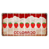 Colorado White|Red Mountains Cut License Plate Strips (Set of 8) Strawberry