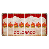 Colorado White|Red Mountains Cut License Plate Strips (Set of 8) Campfire