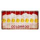Colorado White|Red Mountains Cut License Plate Strips (Set of 8) Softball