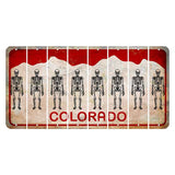 Colorado White|Red Mountains Cut License Plate Strips (Set of 8) Skeleton