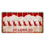 Colorado White|Red Mountains Cut License Plate Strips (Set of 8) Cat