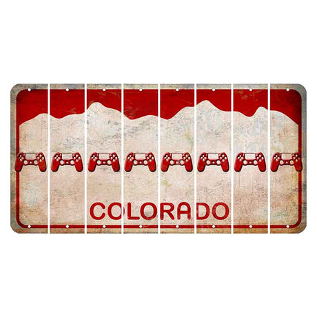 Colorado White|Red Mountains Cut License Plate Strips (Set of 8) PS Controller