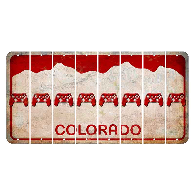 Colorado White|Red Mountains Cut License Plate Strips (Set of 8) X Controller