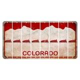 Colorado White|Red Mountains Cut License Plate Strips (Set of 8) Train
