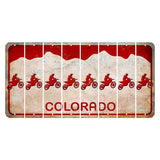 Colorado White|Red Mountains Cut License Plate Strips (Set of 8) Dirtbike Rider