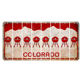Colorado White|Red Mountains Cut License Plate Strips (Set of 8) Grill