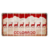 Colorado White|Red Mountains Cut License Plate Strips (Set of 8) Doe