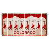 Colorado White|Red Mountains Cut License Plate Strips (Set of 8) Monkey