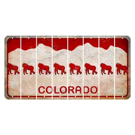 Colorado White|Red Mountains Cut License Plate Strips (Set of 8) Gorilla
