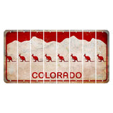 Colorado White|Red Mountains Cut License Plate Strips (Set of 8) Kangaroo