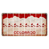 Colorado White|Red Mountains Cut License Plate Strips (Set of 8) Gavel