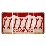 Colorado White|Red Mountains Cut License Plate Strips (Set of 8) Wrench