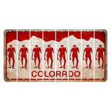 Colorado White|Red Mountains Cut License Plate Strips (Set of 8) Zombie