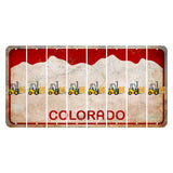 Colorado White|Red Mountains Cut License Plate Strips (Set of 8) Forklift