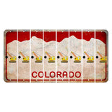 Colorado White|Red Mountains Cut License Plate Strips (Set of 8) Wrecking Ball Crane
