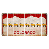 Colorado White|Red Mountains Cut License Plate Strips (Set of 8) Dump Truck