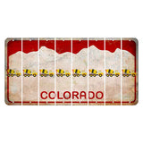 Colorado White|Red Mountains Cut License Plate Strips (Set of 8) Cement Truck