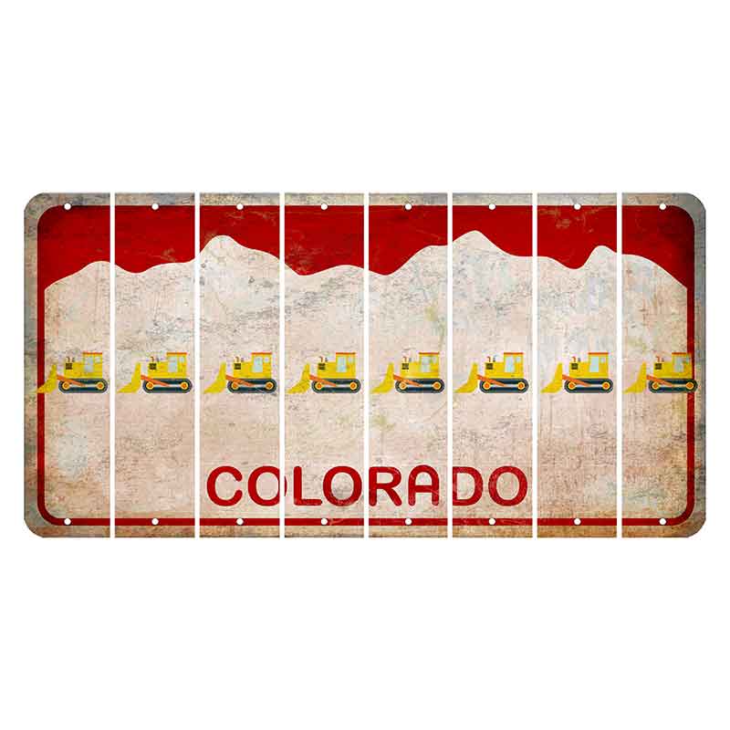 Colorado White|Red Mountains Cut License Plate Strips (Set of 8) Dozer