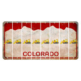 Colorado White|Red Mountains Cut License Plate Strips (Set of 8) Dozer