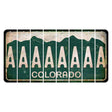 Colorado Green|White Mountains Cut License Plate Strips (Set of 8) A
