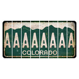 Colorado Green|White Mountains Cut License Plate Strips (Set of 8) A