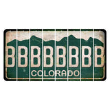 Colorado Green|White Mountains Cut License Plate Strips (Set of 8) B
