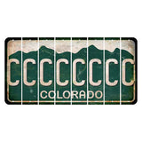 Colorado Green|White Mountains Cut License Plate Strips (Set of 8) C