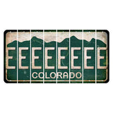Colorado Green|White Mountains Cut License Plate Strips (Set of 8) E