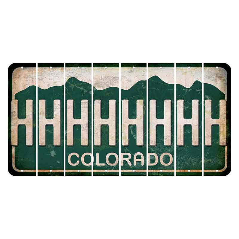 Colorado Green|White Mountains Cut License Plate Strips (Set of 8) H