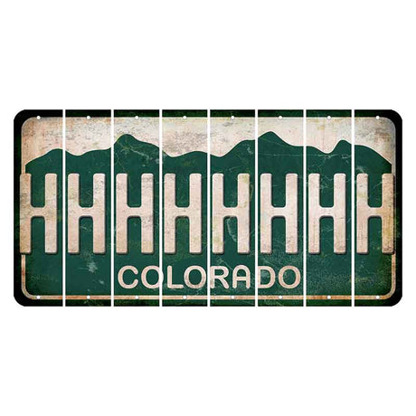 Colorado Green|White Mountains Cut License Plate Strips (Set of 8) H