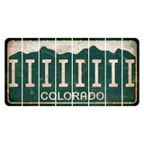 Colorado Green|White Mountains Cut License Plate Strips (Set of 8) I