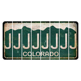 Colorado Green|White Mountains Cut License Plate Strips (Set of 8) J