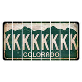 Colorado Green|White Mountains Cut License Plate Strips (Set of 8) K