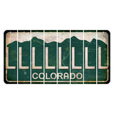 Colorado Green|White Mountains Cut License Plate Strips (Set of 8) L