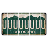 Colorado Green|White Mountains Cut License Plate Strips (Set of 8) U