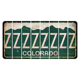 Colorado Green|White Mountains Cut License Plate Strips (Set of 8) Z