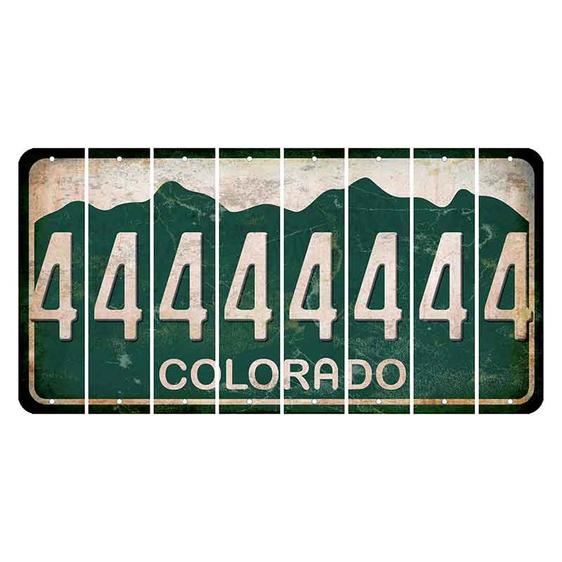 Colorado Green|White Mountains Cut License Plate Strips (Set of 8) 4