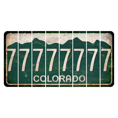 Colorado Green|White Mountains Cut License Plate Strips (Set of 8) 7