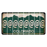 Colorado Green|White Mountains Cut License Plate Strips (Set of 8) At Sign