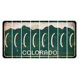 Colorado Green|White Mountains Cut License Plate Strips (Set of 8) Parenthesis - Left