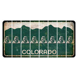 Colorado Green|White Mountains Cut License Plate Strips (Set of 8) Santa Claus