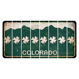 Colorado Green|White Mountains Cut License Plate Strips (Set of 8) Shamrock