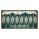 Colorado Green|White Mountains Cut License Plate Strips (Set of 8) Surfboard